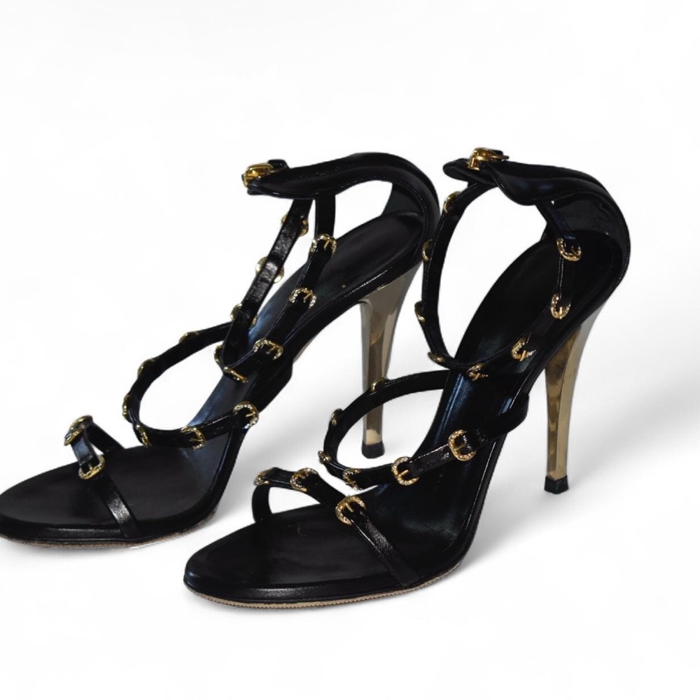 Giuseppe Zanotti gold buckle detail heels - Picture 5 of 7